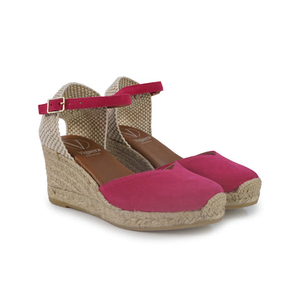 Viguera Espadrillas Alpargatas Donna con Cinturino in Camoscio Fuxia 2012 FUXIA Viguera 