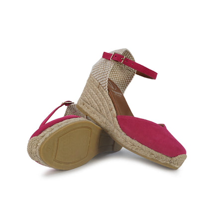 Viguera Espadrillas Alpargatas Donna con Cinturino in Camoscio Fuxia 2012 FUXIA Viguera 