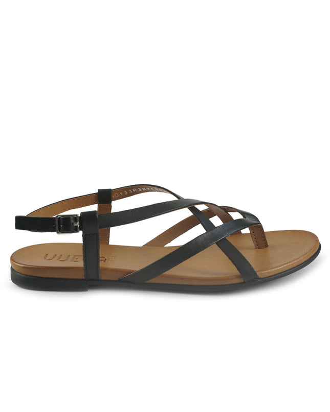 Vueva Sandali Infradito Flat Donna in Pelle Nero WD133R38 BLACK Vueva 
