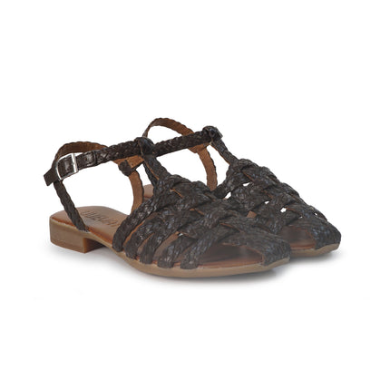 Vueva Sandali Infradito Flat Donna in Pelle Intrecciata Marrone WD314R63 BROWN Vueva 