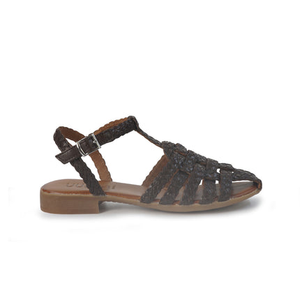 Vueva Sandali Infradito Flat Donna in Pelle Intrecciata Marrone WD314R63 BROWN Vueva 