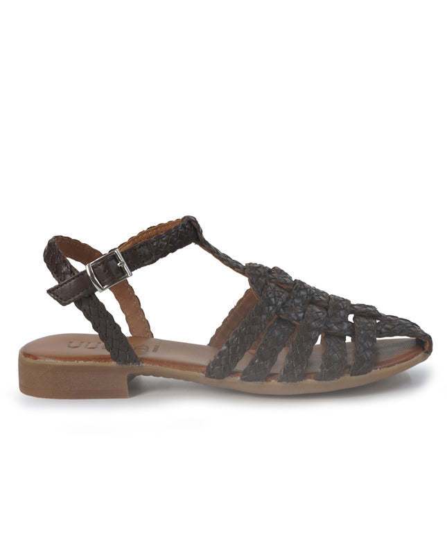Vueva Sandali Infradito Flat Donna in Pelle Intrecciata Marrone WD314R63 BROWN Vueva 
