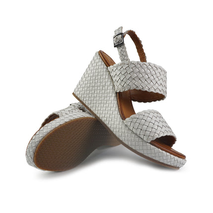 Vueva Sandali Zeppa Alta Donna in Pelle Intrecciata Bianca WD319R13 WHITE Vueva 