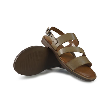 Vueva Sandali Flat Donna in Pelle Taupe WD425R03 TERRA Vueva 