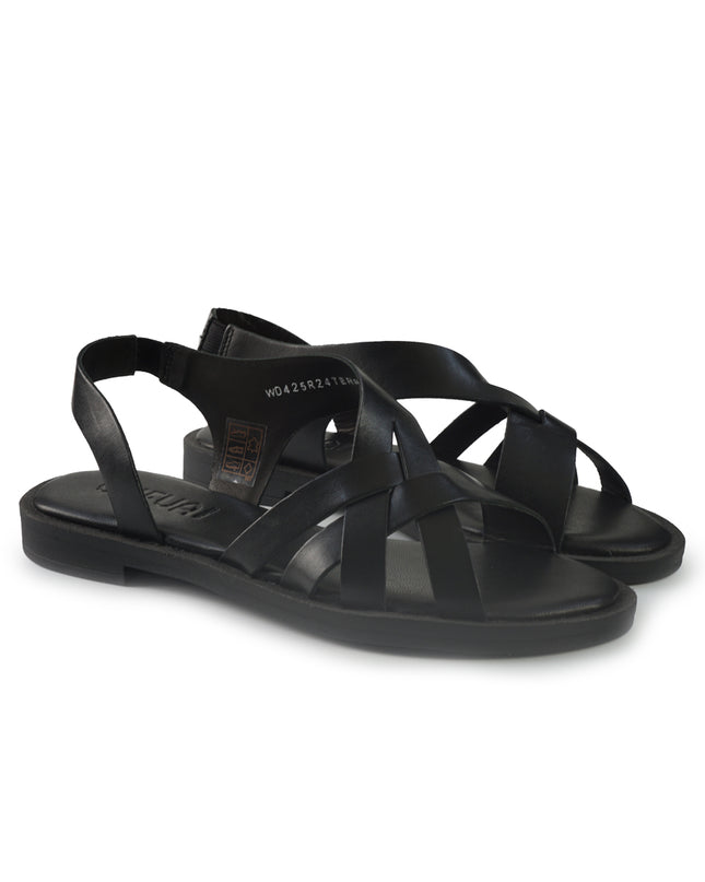 Vueva Sandali Flat Donna in Pelle Nero WD425R24 BLACK Vueva 