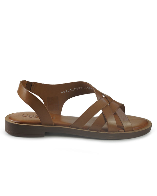 Vueva Sandali Flat Donna in Pelle Cuoio WD425R24 TERRA Vueva 