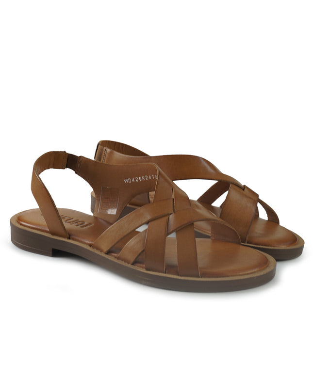 Vueva Sandali Flat Donna in Pelle Cuoio WD425R24 TERRA Vueva 