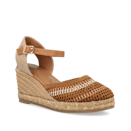 O - Joo Espadrillas Donna con Zeppa in Tessuto Sabbia Multi - MARIO SPATARELLA