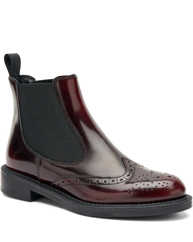 Stivaletti Frau Chelsea Oxford Donna in Pelle Bordo 95U2 BRUSH BORDO Frau 