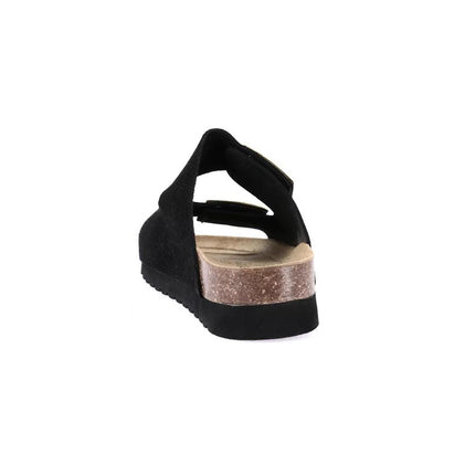 Grunland Sandali Donna Plantare Sughero Doppia Fibbia in Camoscio Nero CB0771 HOLA NERO Grunland 