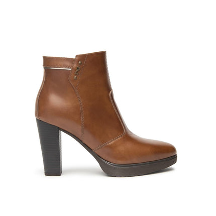 Nero Giardini Stivaletti Tronchetti Donna in Pelle Cuoio I513811D 400 CUOIO Nero Giardini 