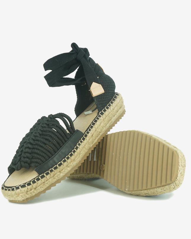 Espadrillas Donna Bassa in Corda RAMBLA KNOT BLACK Wrangler 