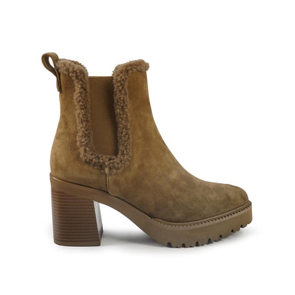 Callaghan Stivaletti Chelsea Donna con Tacco e Plateau in Camoscio Corda 679969 CORDA Callaghan 