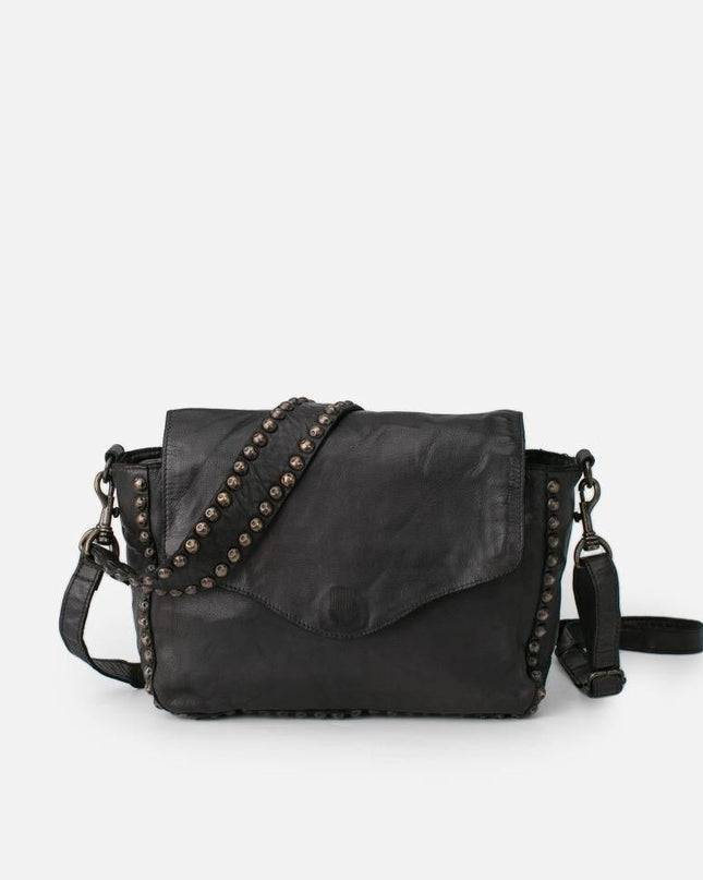 Biba Borsa con Tracolla e Borchie in Pelle Nera - MARIO SPATARELLA