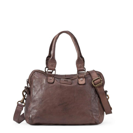 Biba Borsa Bowling Donna con Tracolla in Pelle Marrone BT1 BOSTON DARK BROWN Biba 