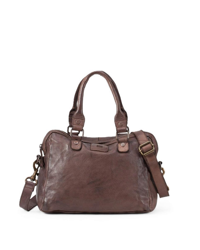 Biba Borsa Bowling Donna con Tracolla in Pelle Marrone BT1 BOSTON DARK BROWN Biba 