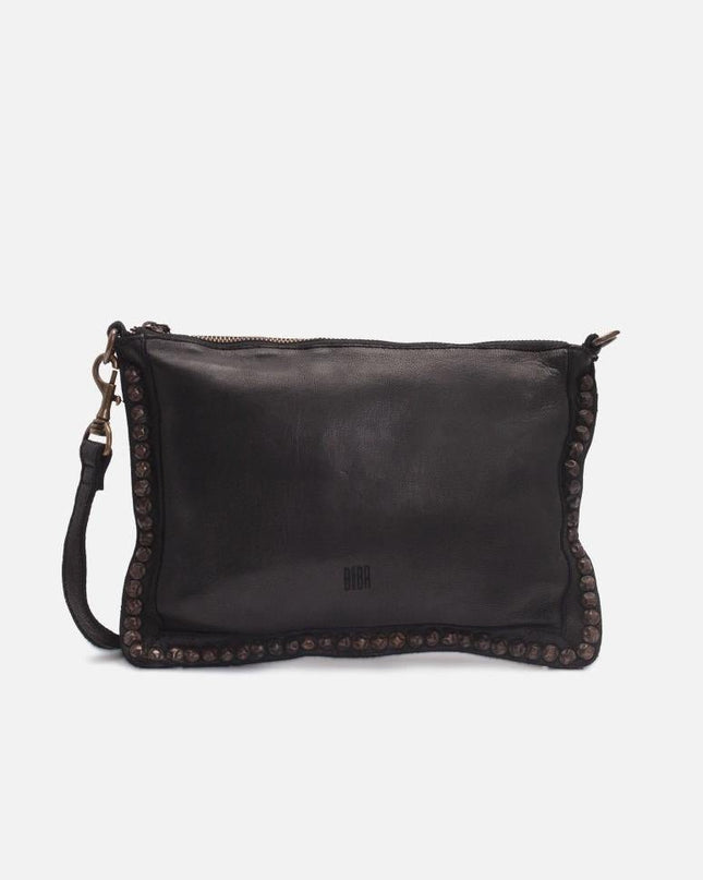 Biba Pochette con Borchie e Tracolla in Pelle Nera - MARIO SPATARELLA