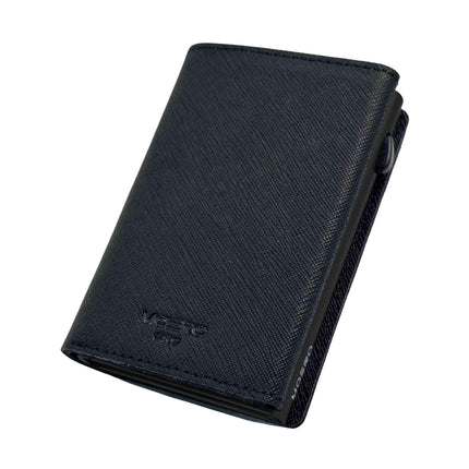 Moero Pro Plus Saffiano Black Zip Portafoglio Slim - MARIO SPATARELLA