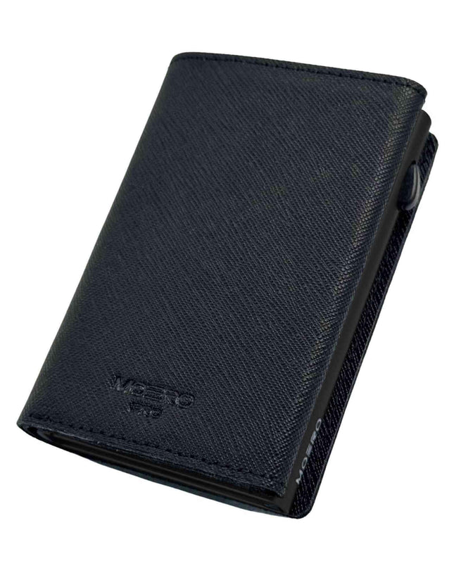 Moero Pro Plus Saffiano Black Zip Portafoglio Slim - MARIO SPATARELLA