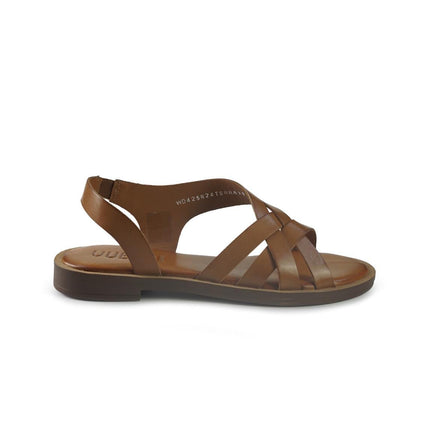 Vueva Sandali Flat Donna in Pelle Cuoio - MARIO SPATARELLA