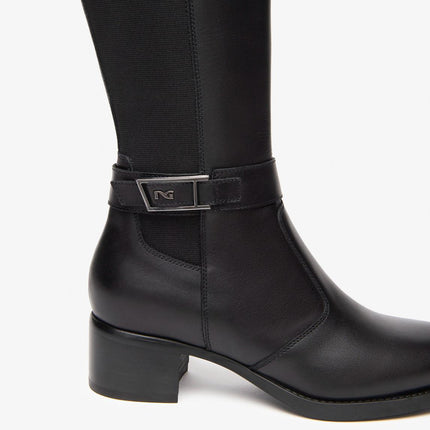 Nero Giardini Stivali Donna con Elastico al Polpaccio in Pelle Nero - MARIO SPATARELLA
