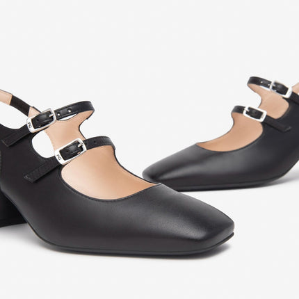 Nero Giardini Chanel con Tacco in Pelle Nera - MARIO SPATARELLA