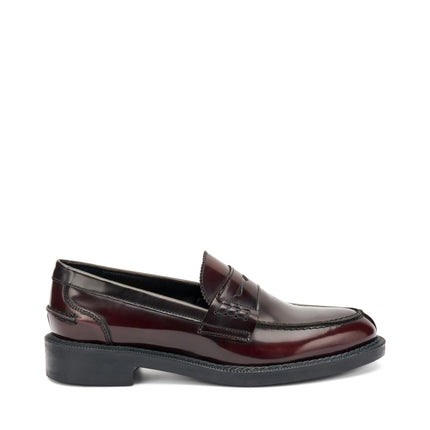 Mocassini Frau Donna College in Pelle Bordo 95U0 BRUSH BORDO Frau 