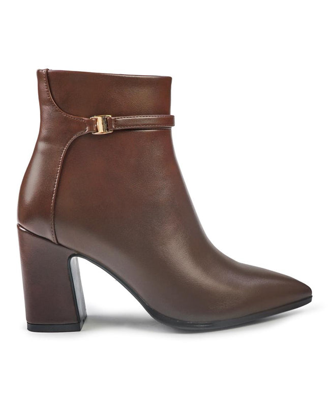 Exe Stivaletti Donna a Punta e Tacco in Ecopelle Marrone SJ1066 BROWN Exe 
