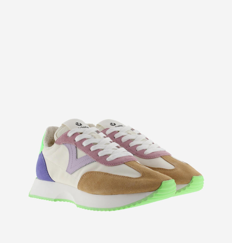 Victoria Sneakers Donna Bassa Pelle Multicolor Verde 1134113 COSMOS VERDE Victoria 