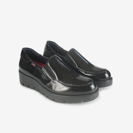 Mocassini Slipon Donna Zeppa Nero 89878 HAMAN BLACK Callaghan 
