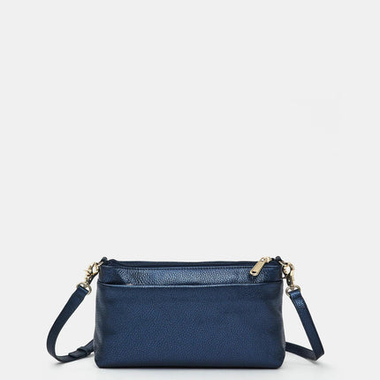 Mandarina Duck Borsa Pochette Donna con Tracolla in Pelle Blu Metal OYT03 MELLOW METAL BLUE INDIGO Mandarina Duck 