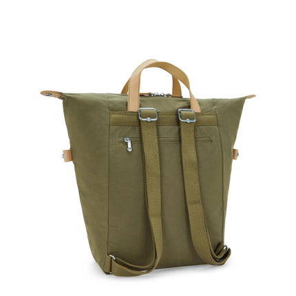 Kipling Zaino Borsa Medio con Laptop in Tessuto Cotton Kaki - MARIO SPATARELLA