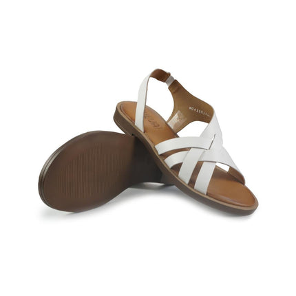 Vueva Sandali Flat Donna in Pelle Bianco - MARIO SPATARELLA