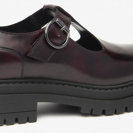 Nero Giardini Pump Chunky in Pelle Bordo - MARIO SPATARELLA