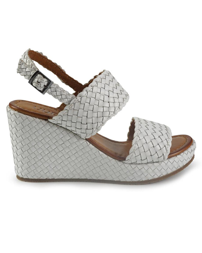 Vueva Sandali Zeppa Alta Donna in Pelle Intrecciata Bianca WD319R13M1 WHITE Vueva 