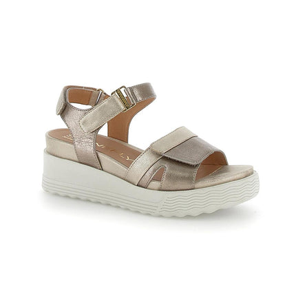 Stonefly Sandali Donna con Zeppa e Chiusura Velcro Platino 220900 PARKY GOLD Stonefly 