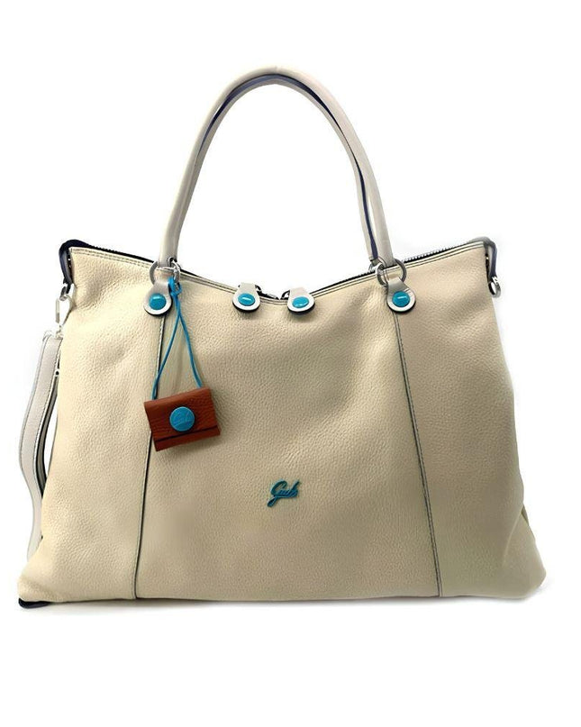 Gabs Borsa Donna Shopper Trasformabile in Pelle Lino Panna - MARIO SPATARELLA