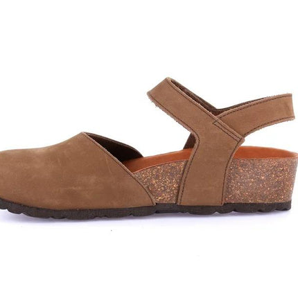 Grunland Sandali Chiusi con Plantare Sughero Bio Donna in Nabuk Marrone SB2412 LEFT MARRONE Grunland 