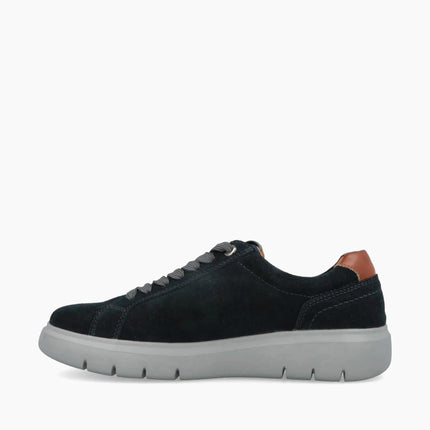Impronte Sneakers Uomo Lacci e Zip in Camoscio Blu - MARIO SPATARELLA