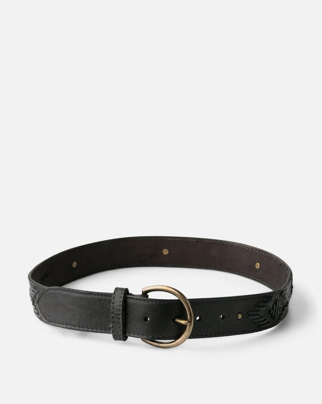 Biba Cintura Donna Pelle Nero con Infilature - MARIO SPATARELLA