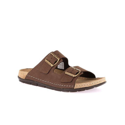 Grunland Sandali Doppia Fibbia Plantare Morbido Sughero Confort Uomo in Nabuk Marrone CI3125 SIRU MARRONE Grunland 