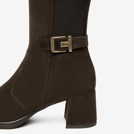 Nero Giardini Stivali Donna con Tacco in Camoscio Testa di Moro - MARIO SPATARELLA