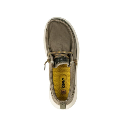 Jeep Scarpe Slip On Uomo in Tessuto Verde KAUAI WALLABEE military Jeep Footwear 