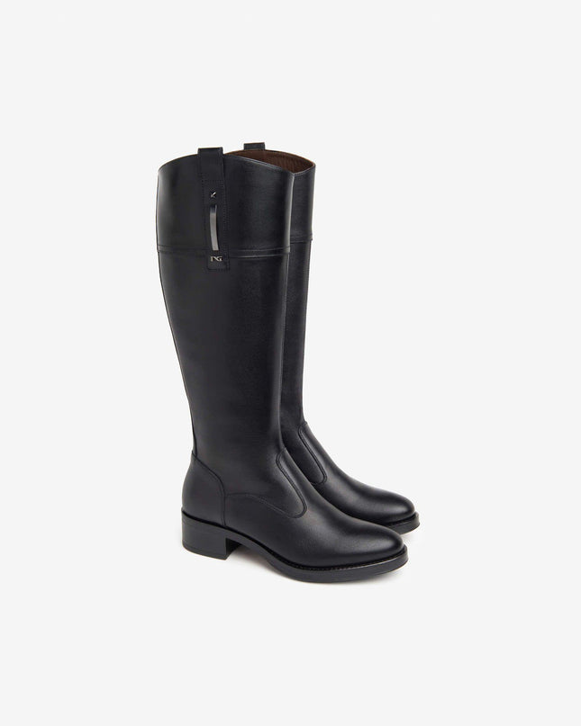 Stivali Donna Tacco Basso Pelle Nero I411800D NERO 100 Nero Giardini 
