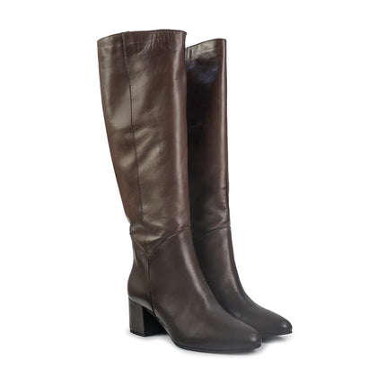 Stivali Spatarella Donna Tubolare in Pelle Marronr 0301 BROWN Spatarella 
