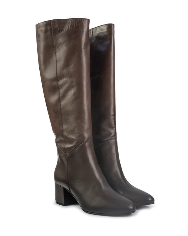 Stivali Spatarella Donna Tubolare in Pelle Marronr 0301 BROWN Spatarella 