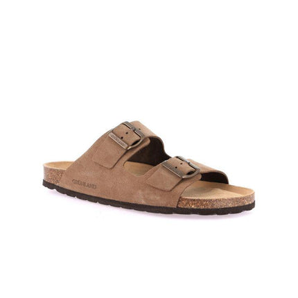 Grunland Sandali Doppia Fibbia Plantare Morbido Sughero Bio Uomo in Camoscio Tortora CB1801 ROBI TORTORA Grunland 