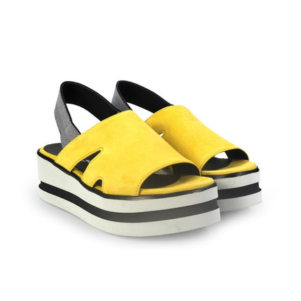 Gianmarco Sorelli Sandalo Donna Platform con Zeppa in Camoscio Giallo - MARIO SPATARELLA
