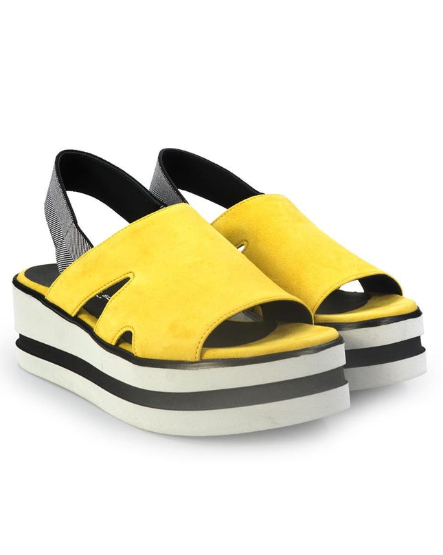 Gianmarco Sorelli Sandalo Donna Platform con Zeppa in Camoscio Giallo - MARIO SPATARELLA