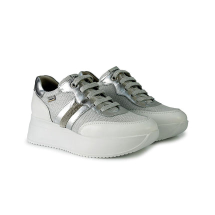 Callaghan Sneakers Donna in Pelle e Tessuto Argento 60302 BABYLON BLANCO Callaghan 